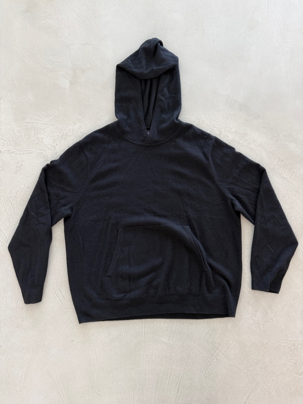 Banana Republic Cashmere Men's Black Hooded Pullover Sweatshirt - Classic Casual